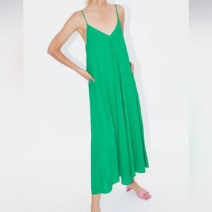 Zara Spaghetti Strap Maxi Dress